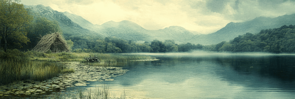 Later Mesolithic Hut on the edge of a lake